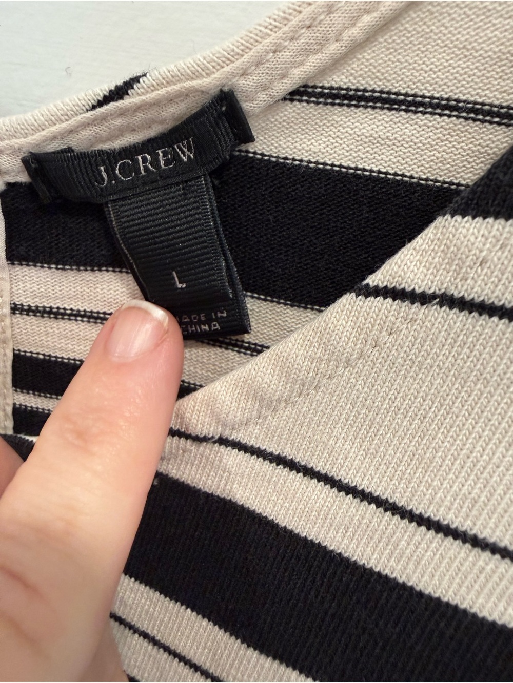 J. Crew Black and Cream Striped Sleeveless Mini Dress - Picture 6 of 9